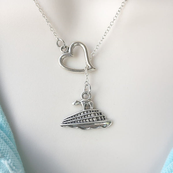Love Cruise: Liner Charm Silver Lariat Y Necklace.