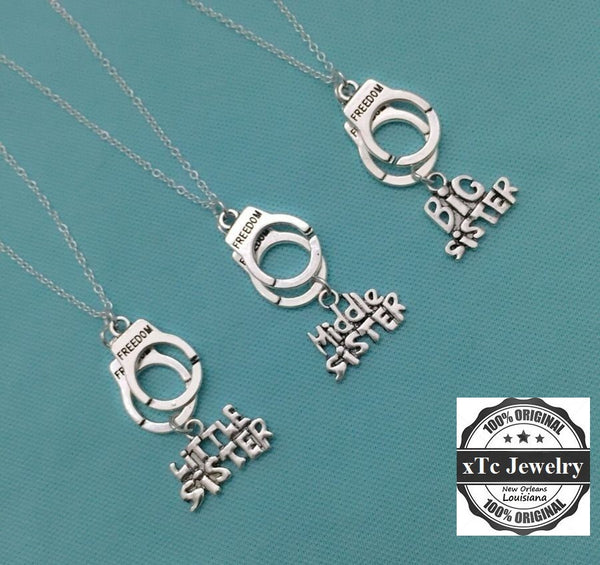 BF Sets : 3 Sister Silver Necklaces for Sisters.
