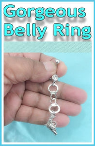 Beautiful Silver Charms Surgical Steel Belly Ring.