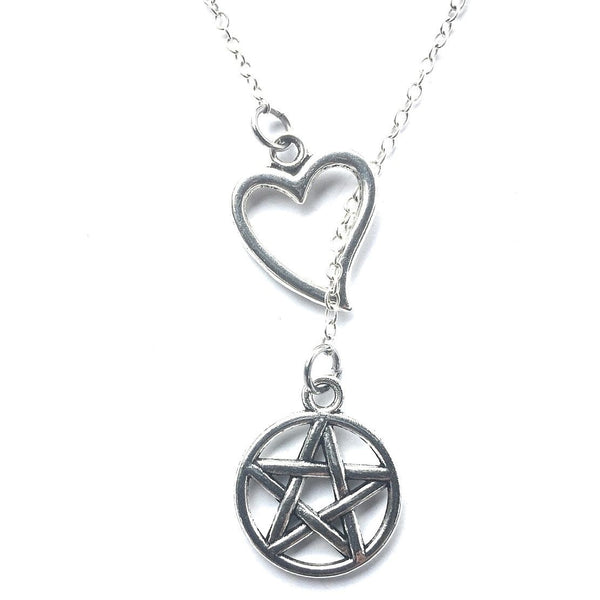 Pentagram Handcrafted Necklace Lariat Style.