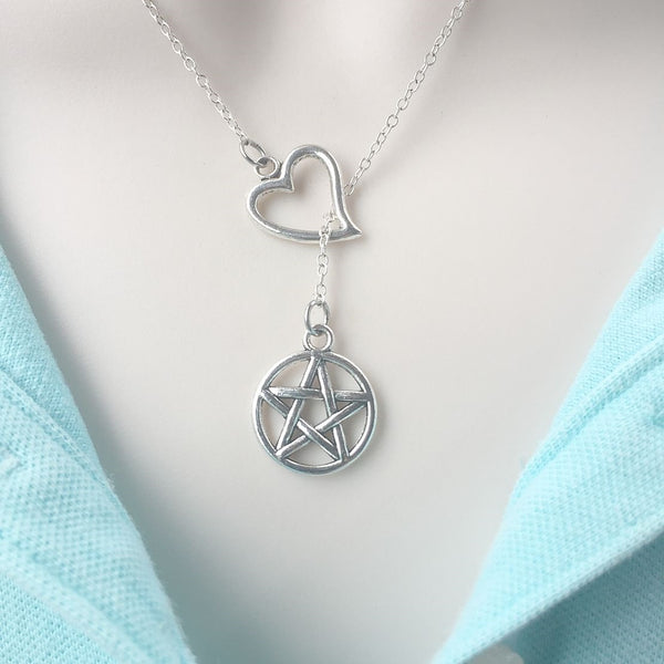 Pentagram Handcrafted Necklace Lariat Style.