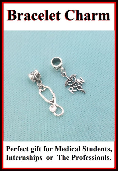 Medical Bracelet Charms : Registered Nurse and Stethoscope Charms.