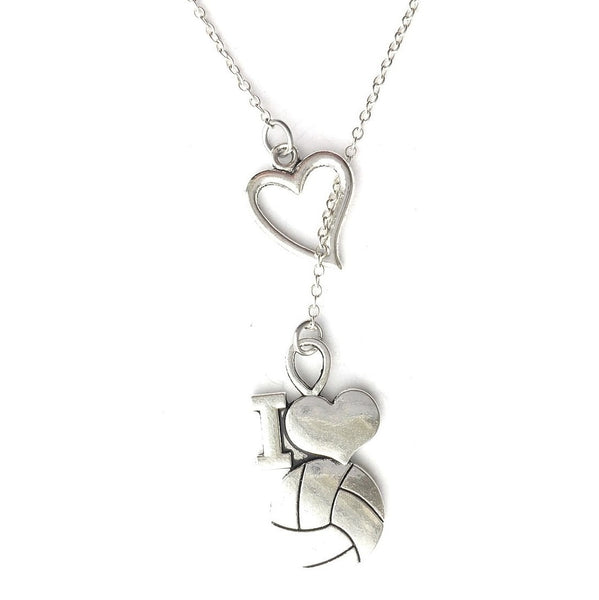 Basketball Lover Charm Silver Lariat Y Necklace.