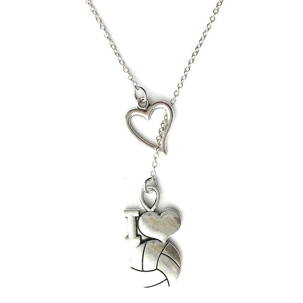 Basketball Lover Charm Silver Lariat Y Necklace.