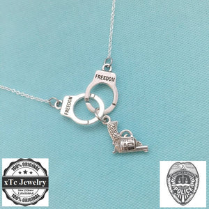 Police Dept. theme Charms Silver Necklace