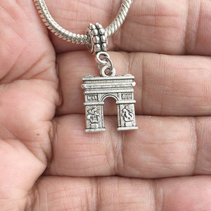 Arc De Triomphe France  Silver Bead For Charm Bracelet