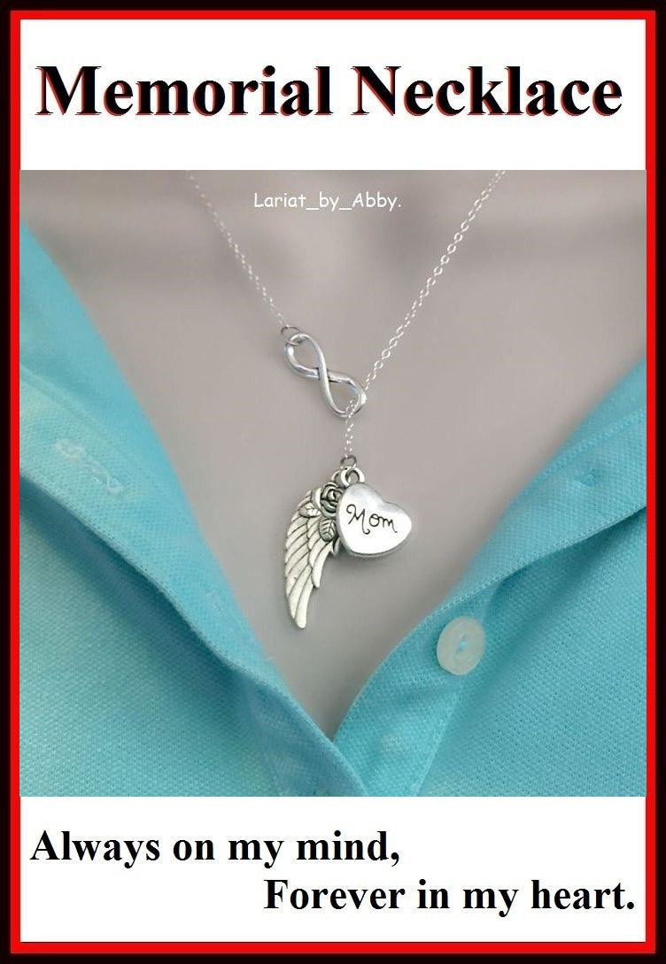 Beautiful Handcraft Mom Guardian Angel Necklace Lariat Style.
