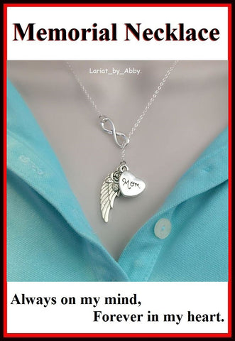 Beautiful Handcraft Mom Guardian Angel Necklace Lariat Style.