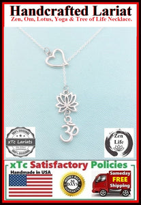 Stunning OM and LOTUS Lariat Style Necklace.
