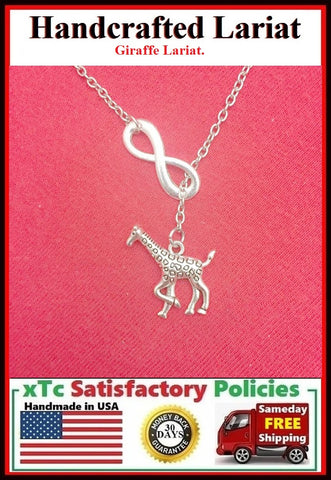 Beautiful Giraffe Necklace Lariat Style.