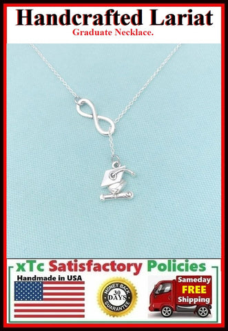 Graduate Gift; Graduation Cap Necklace, Lariat Style.