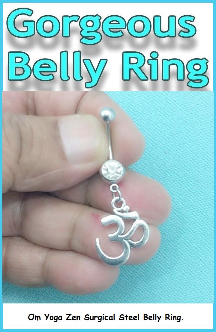 Sterilized Om, Yoga Zen Surgical Steel Handmade Belly Ring
