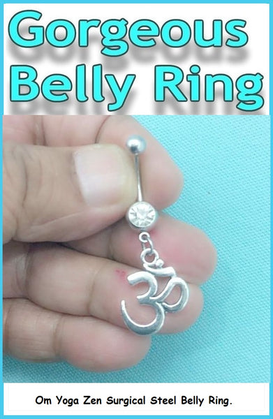 Sterilized Om, Yoga Zen Surgical Steel Handmade Belly Ring