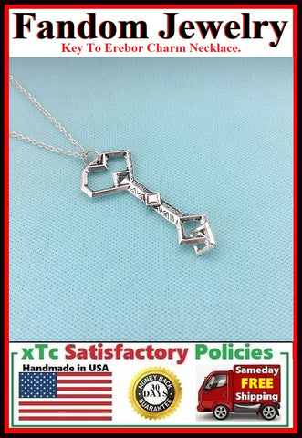 Hobbit, Key to Erabor  Charm Silver Necklaces.