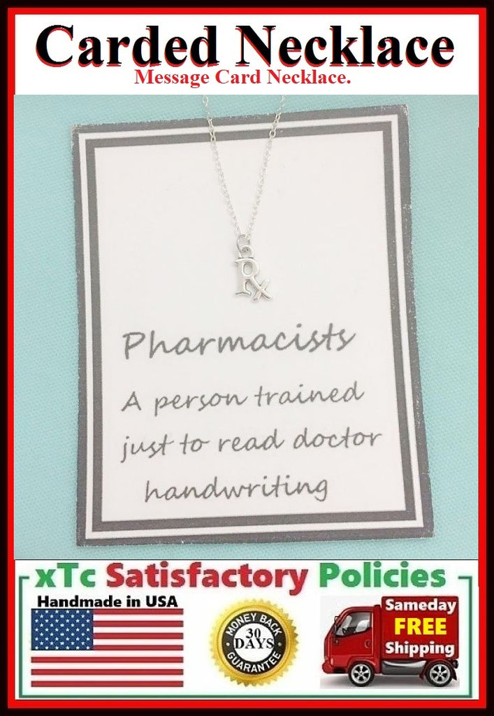 Pharmacist Gift; Handcrafted RX MEDICINE Charm Necklace. xtcjewelry
