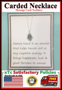 Divine Protection ; Handcrafted Silver Hamsa Hamd w Evil Eye Necklace.