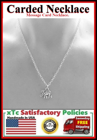 Inspiration Elephant; Handcrafted Silver Small ELEPHANT Charm Necklace.