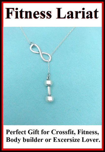 Beautiful Handcraft Dumbbell Charms Lariat Necklace.