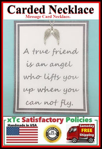 Motivational Gift; Handcrafted Silver Angel Wings Charm Necklace.