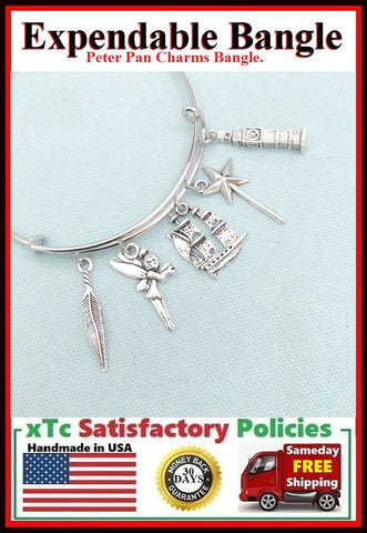 Peter Pan Inspiration Related Charms Bangle.