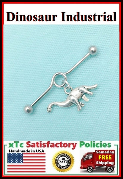 The Walking Dinosaur Charm Surgical Steel Industrial.