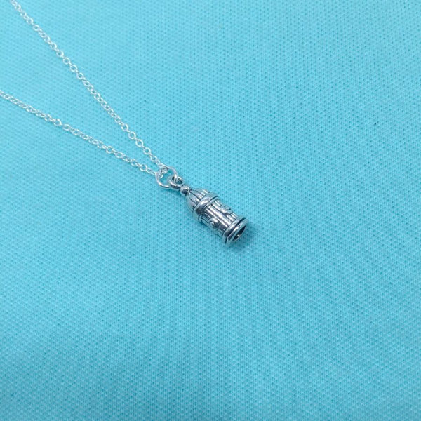 Firefighter Fire Hydrant Charm Silver Chain Necklace.