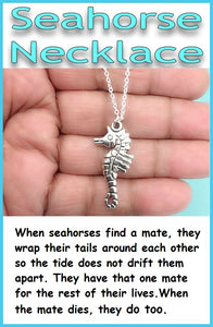 True Lover Gift; Handcrafted Silver Sea Horse Charm Necklace.