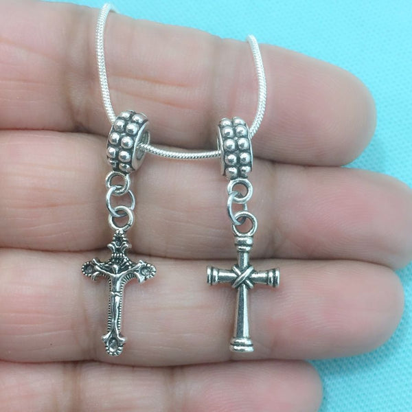 DIVINE PROTECTION : Stunning Cross Charms Fit Beaded Bracelet