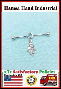 Hamsa Hand Protection Charm Surgical Steel Industrial.
