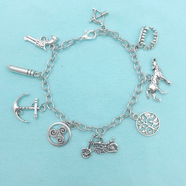 Stunning Teen Wolf Charms Stainless Steel Bracelet.