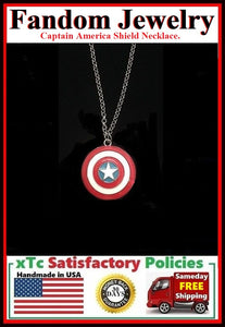 Captain America Shield Charm Silver Necklaces.