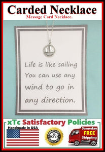 Motivational Gift; Handcrafted Sailboat Silver Charm Necklace.