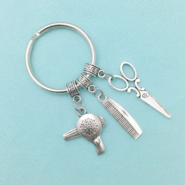 Perfect Charm Key Ring for Hair Stylist, Hair Dresser, Beautician.