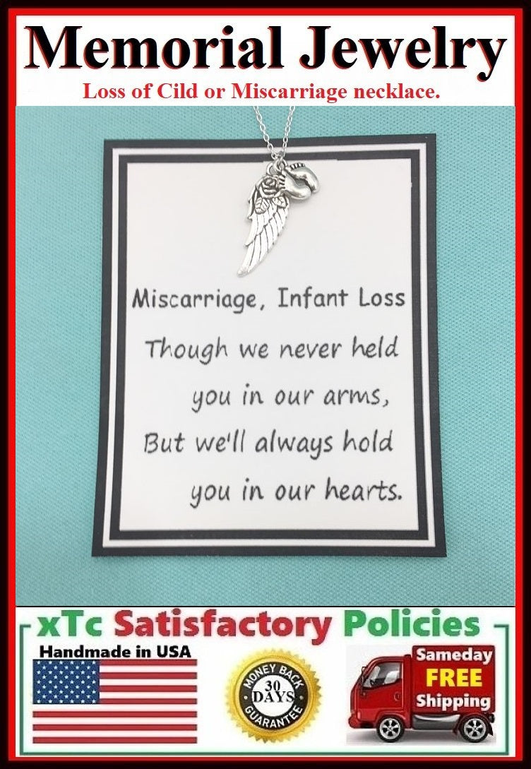Miscarriage OR Loss Child Memorial Charms Necklace.