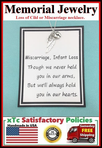 Miscarriage OR Loss Child Memorial Charms Necklace.