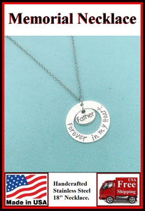 Handcrafted FATHER Memorial Stainless Steel Necklaces.