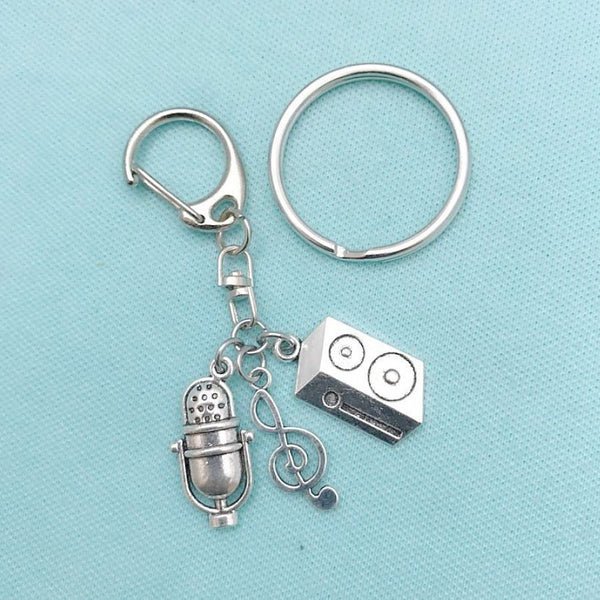 Perfect  for DJ, Singer, Band Member Music Charms Key Ring