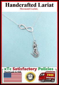 Mermaid Necklace Lariat Style. Perfect Gift for Ariel Lover.