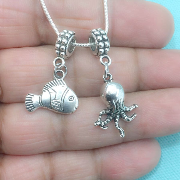 Nemo Inspired: Nemo and Octopus Friend Charms Fit Beaded Bracelet
