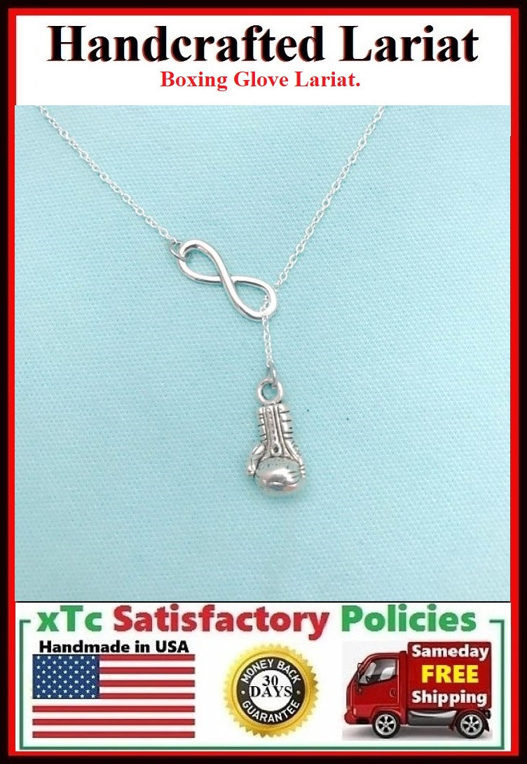 Boxing Glove Necklace Lariat Style. Perfect Gift for Fighter.
