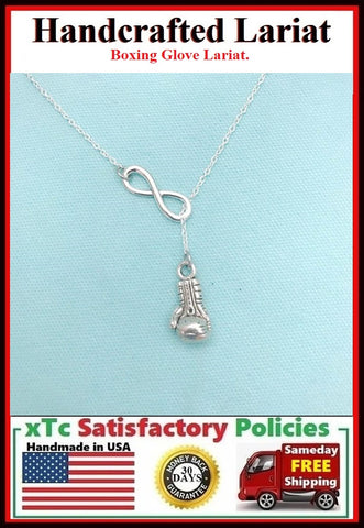 Boxing Glove Necklace Lariat Style. Perfect Gift for Fighter.