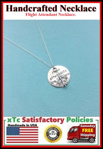 Handcrafted Flight Attendant Charms Silver Necklace.