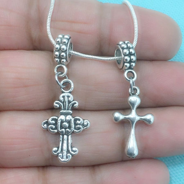 DIVINE PROTECTION : Gorgeous Cross Charms Fit Beaded Bracelet
