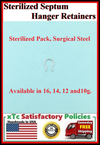 HANGER TYPES 16-10g Surgical Steel Septum Retainers.