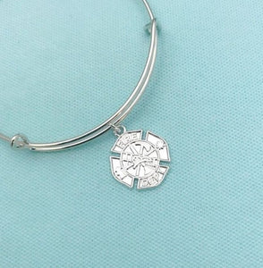 Beautiful Handcrafted Firefighters Charm  Bangle.