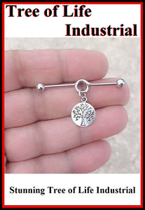 Stunning Tree of Life Charm Surgical Steel Industrial.