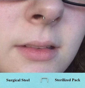 Sterilized The SMALLEST Surgical Steel 16-10g  Septum Retainers.