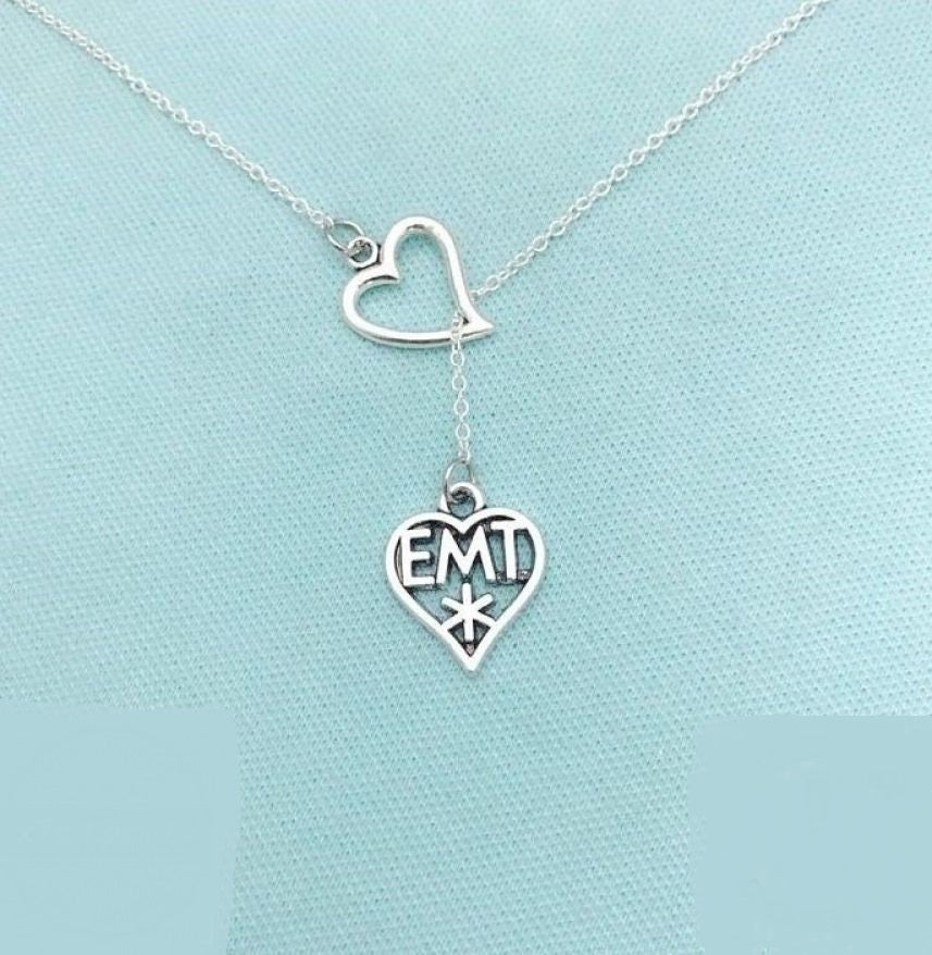 I heart my EMT Silver Lariat Necklace.