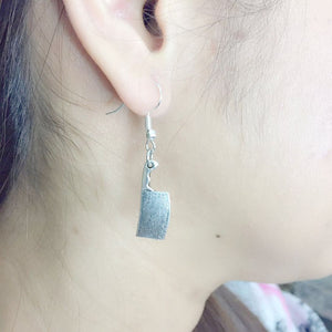 Cook, Chef Meat Cleaver Silver Earrings.