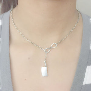 Infinity and Meat Cleaver Necklace Lariat Style. Perfect for the Cook, Chef.